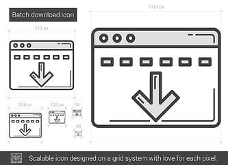 Image showing Batch download line icon.