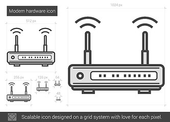 Image showing Modem hardware line icon.