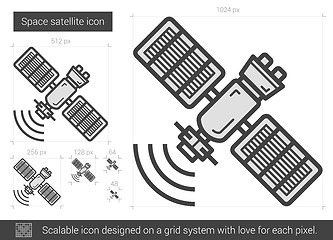 Image showing Space satellite line icon.