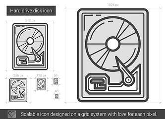 Image showing Hard drive disk line icon.