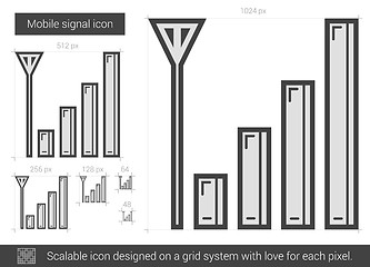 Image showing Mobile signal line icon.