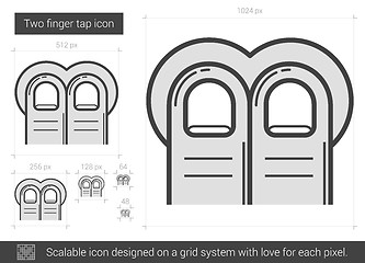 Image showing Two-finger tap line icon.