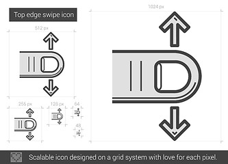 Image showing Top edge swipe line icon.