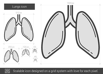 Image showing Lungs line icon.