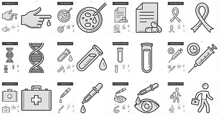 Image showing Medicine line icon set.