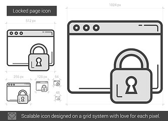 Image showing Locked page line icon.