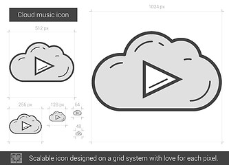 Image showing Cloud music line icon.