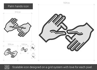 Image showing Palm hands line icon.