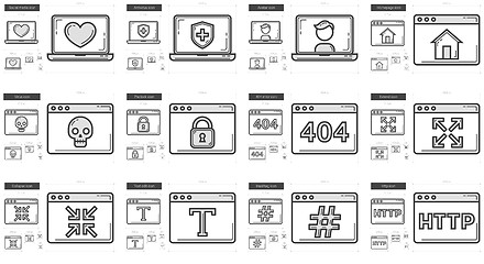 Image showing Application line icon set.