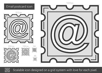 Image showing Email postcard line icon.