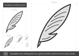 Image showing Creative writing line icon.