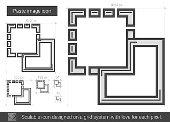 Image showing Paste image line icon.