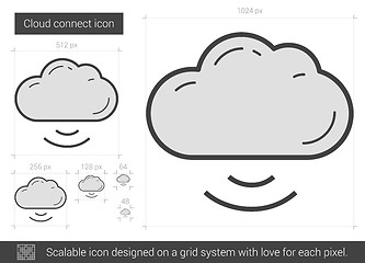 Image showing Cloud connect line icon.