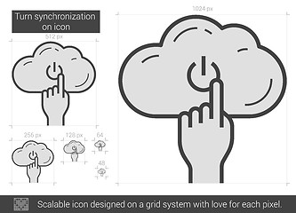 Image showing Turn synchronization on line icon.