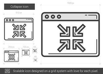 Image showing Collapse line icon.