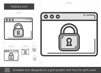 Image showing Padlock line icon.