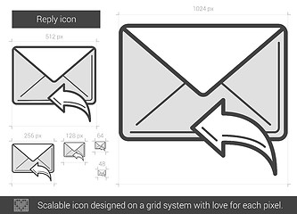 Image showing Reply line icon.
