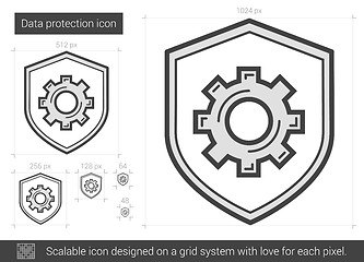 Image showing Data protection line icon.