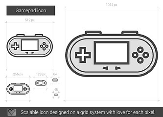 Image showing Gamepad line icon.