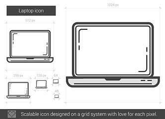 Image showing Laptop line icon.