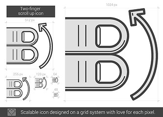 Image showing Two-finger scroll up line icon.