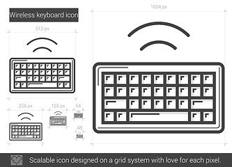 Image showing Wireless keyboard line icon.