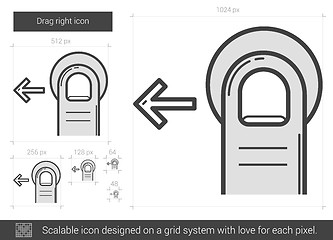 Image showing Drag left line icon.