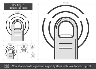 Image showing One-finger double tap line icon.