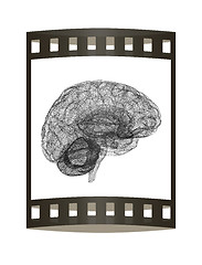 Image showing Creative concept of the human brain. The film strip