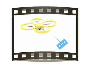 Image showing Drone with remote controller. The film strip