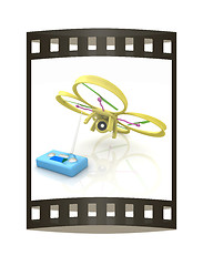 Image showing Drone with remote controller. The film strip