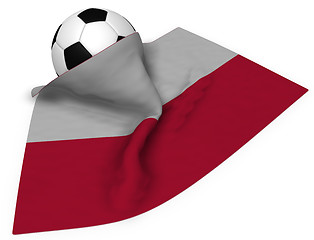 Image showing soccer ball and flag of poland - 3d rendering