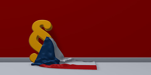 Image showing paragraph symbol and flag of the Czech Republic - 3d rendering