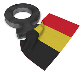 Image showing symbol for feminin and flag of belgium - 3d rendering