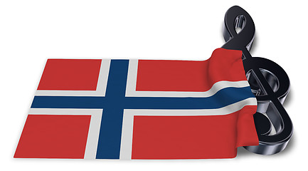 Image showing clef symbol and flag of norway - 3d rendering