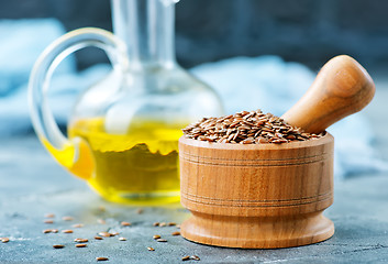 Image showing flax seed and oil