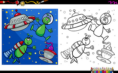 Image showing alien characters coloring page