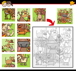 Image showing jigsaw puzzles with dogs