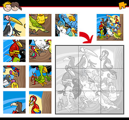 Image showing jigsaw puzzles with birds