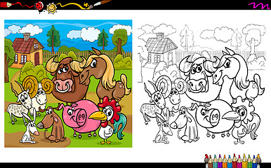 Image showing farm animals coloring book
