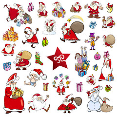 Image showing cartoon christmas characters set