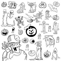 Image showing black and white Halloween set