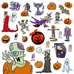 Image showing Halloween cartoon set