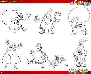 Image showing santa claus set coloring page