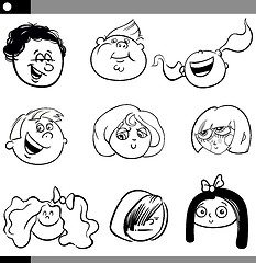 Image showing children faces characters set