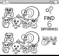Image showing game of differences coloring page