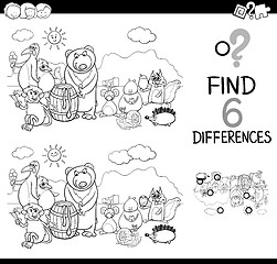 Image showing differences activity coloring page