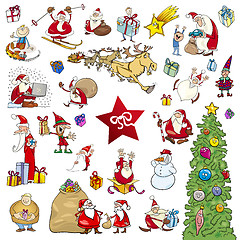 Image showing cartoon christmas elements set