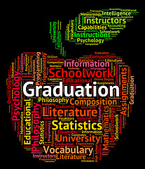 Image showing Graduation Word Shows College Achievement And Qualified