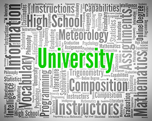 Image showing University Word Indicates Varsity Academy And Varsities